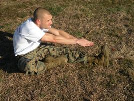 Stretching at OCS - Hurdler Stretch